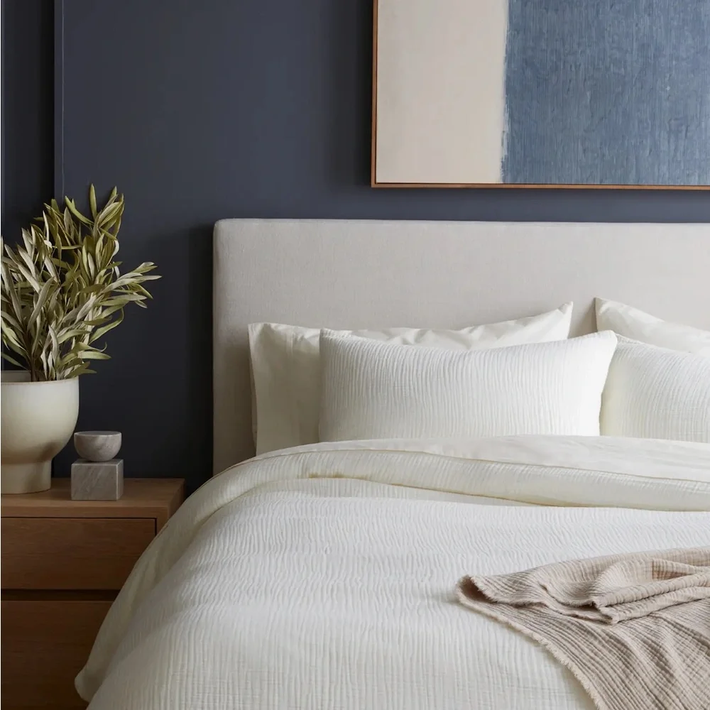 NWT Quince Organic Airy Gauze Queen Sham Set of 2 in Undyed